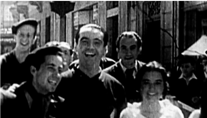 Lorca y otros miembros de La Barraca en Vigo en 1932.